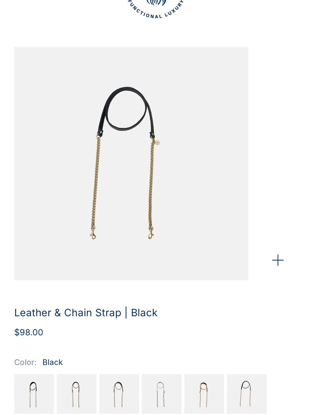 Blair Ritchey Black Leather and Gold Chain handbag strap - Picture 3 of 3
